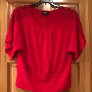 Red sweater with lace